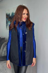 Cobalt Blue Dyed Sheared Mink Reversible Vest