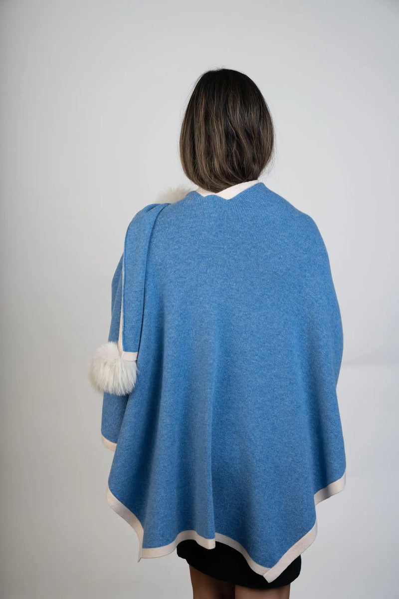 Denim-Pearl Knit Wrap