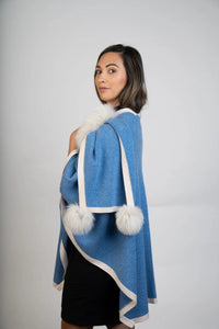 Denim-Pearl Knit Wrap