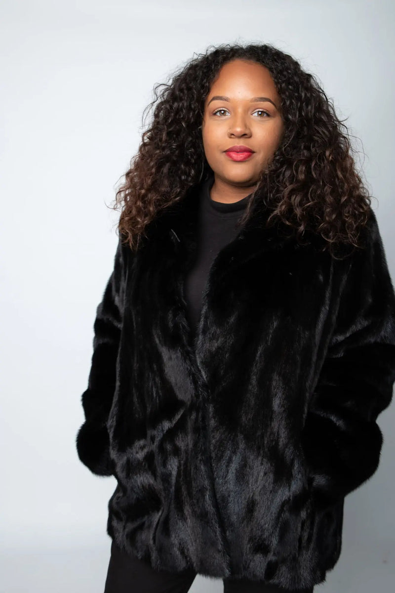 Dyed Black Mink Female Jacket