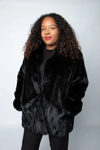 Dyed Black Mink Female Jacket