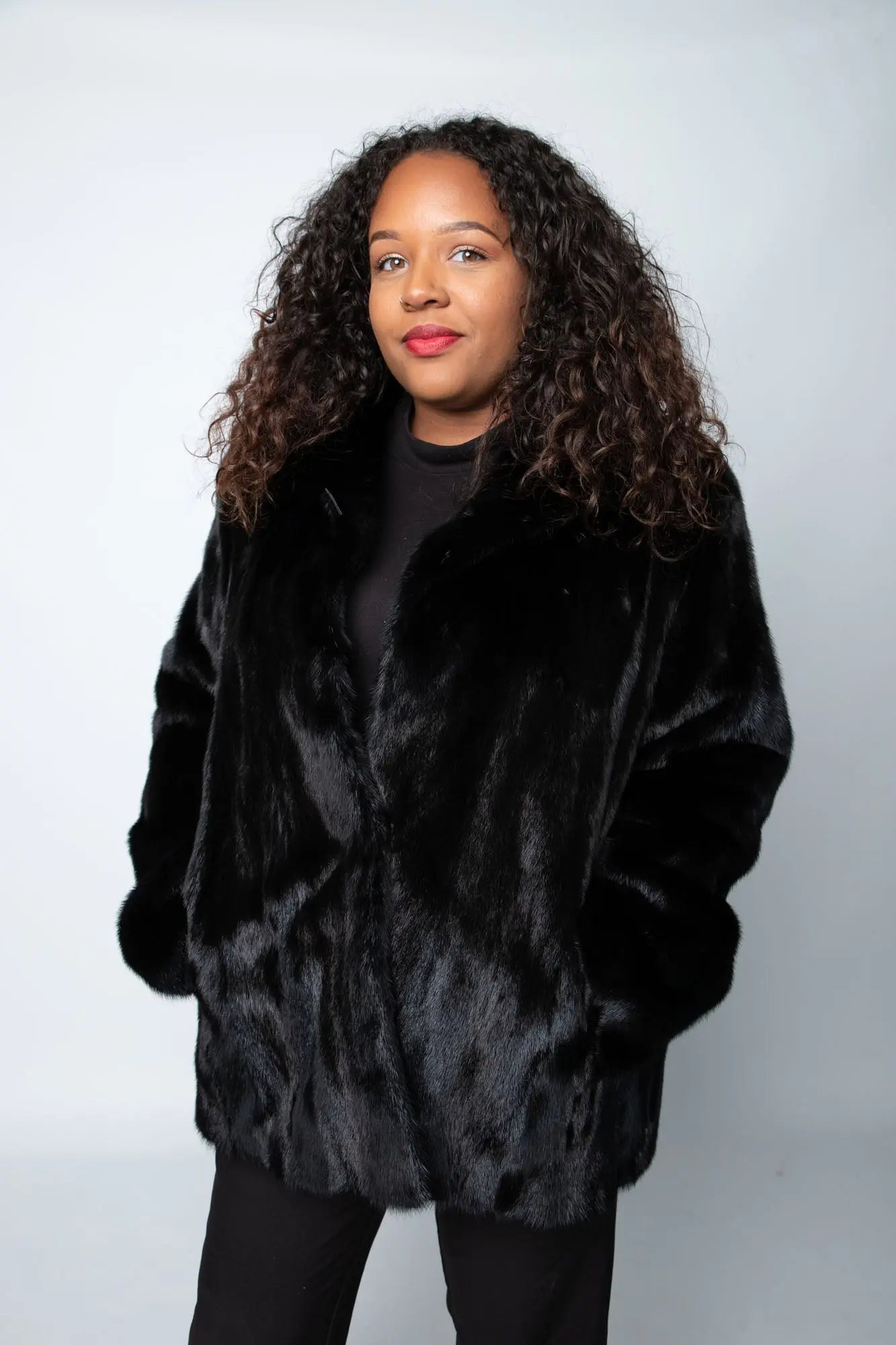 Dyed Black Mink Female Jacket