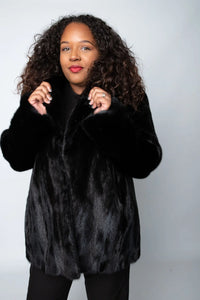 Dyed Black Mink Female Jacket