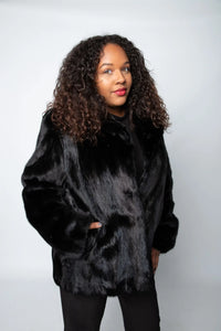 Dyed Black Mink Female Jacket