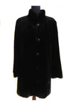Dyed Black Sheared Mink Reversible with Long Hair Cuff and Collar