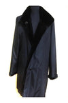 Dyed Black Sheared Mink Reversible with Long Hair Cuff and Collar