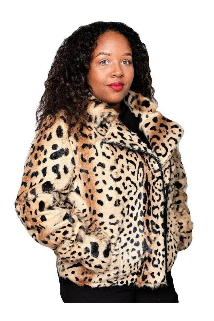 Dyed Leopard Kid Lamb Jacket