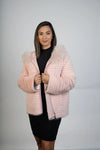 Dyed Lt Pink Mink & Rex Feathered Jacket