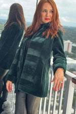 Emerald Green Sheared Mink Reversible Jacket