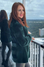 Emerald Green Sheared Mink Reversible Jacket