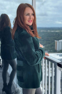 Emerald Green Sheared Mink Reversible Jacket