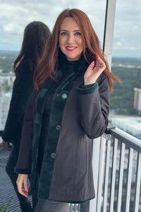 Emerald Green Sheared Mink Reversible Jacket