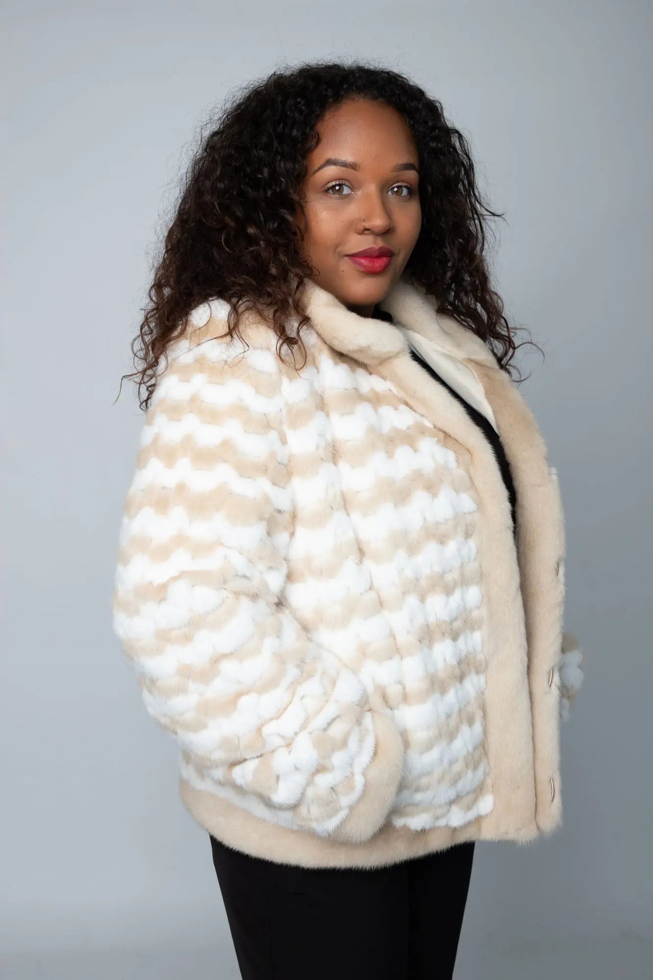 Fawn White Checkered Reversible Mink Jacket – LaBelle Since 1919 Fawn White Checkered Reversible Mink Jacket – LaBelle Since 1919