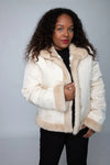 Fawn White Checkered Reversible Mink Jacket