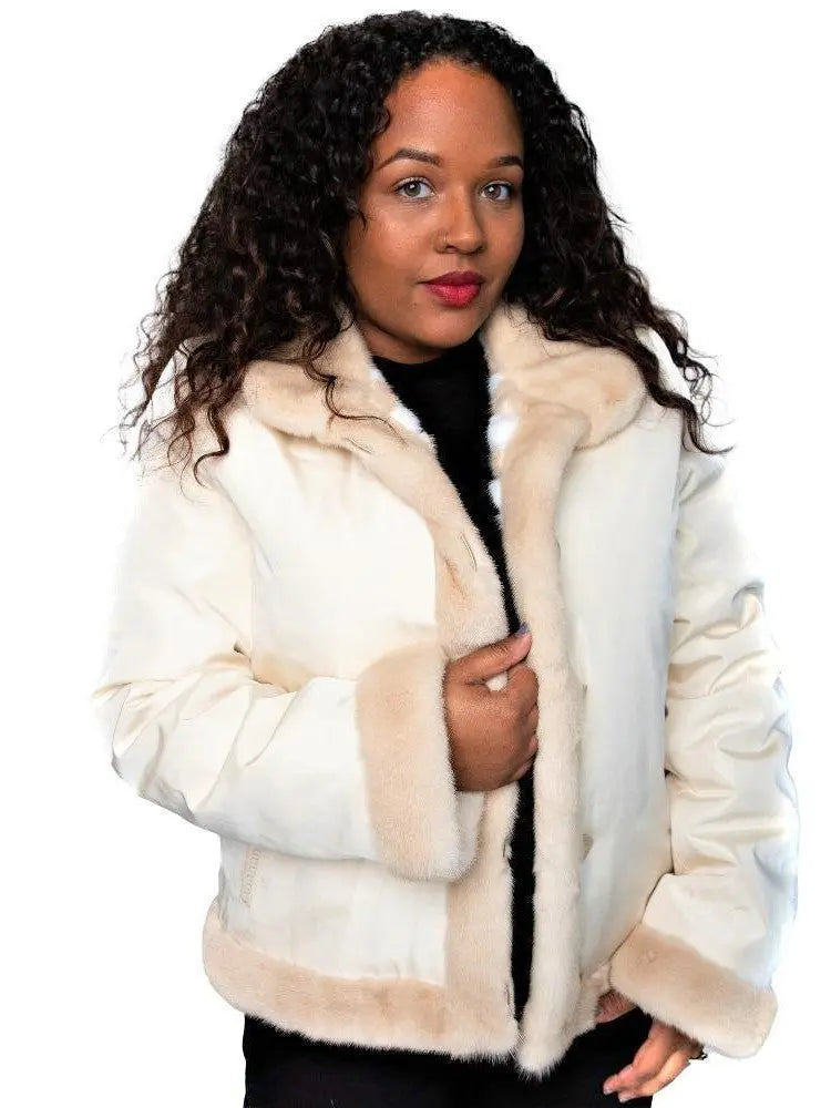 White mink clearance jacket