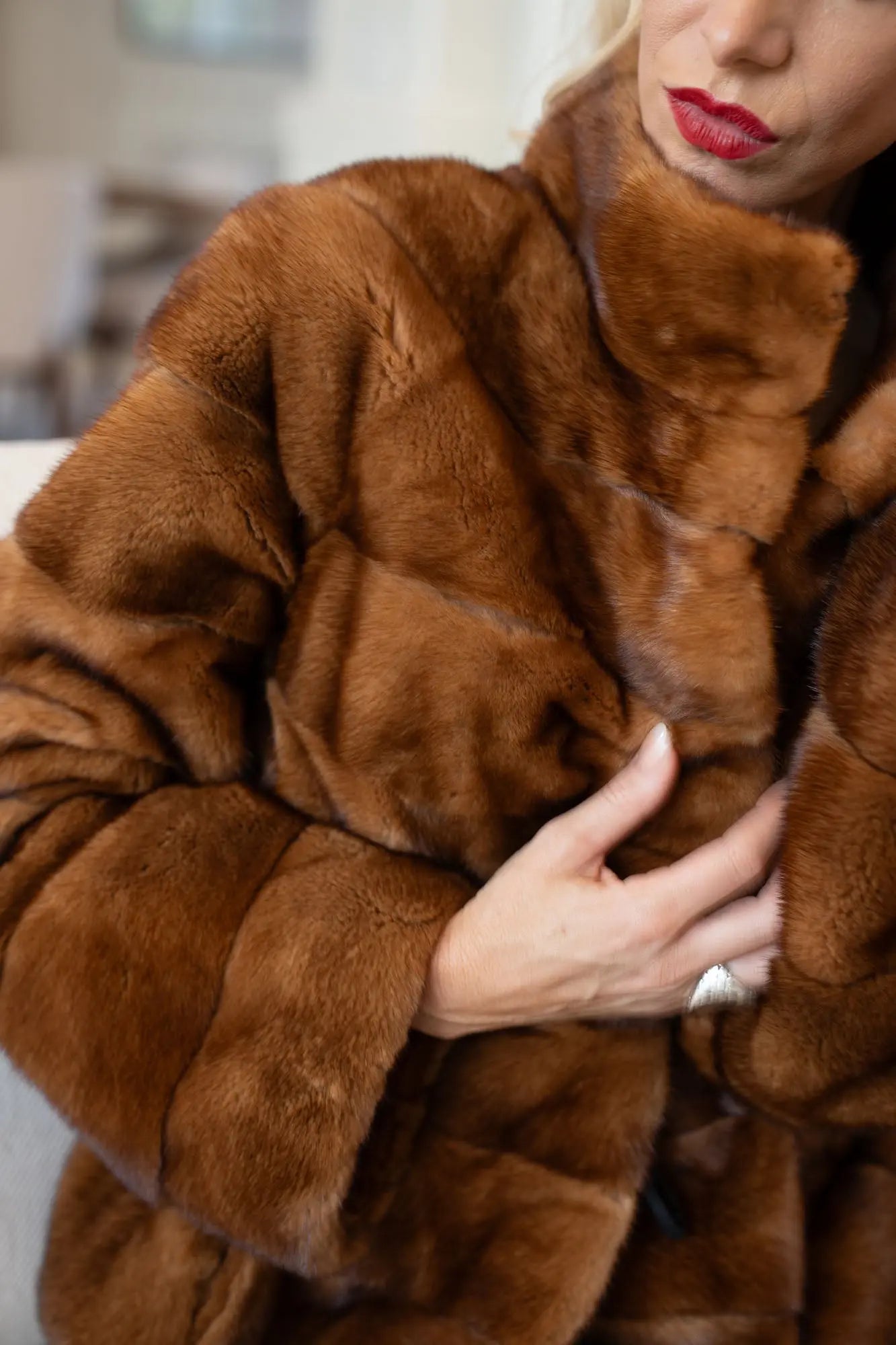 Female Dyed Cognac Mink Jacket