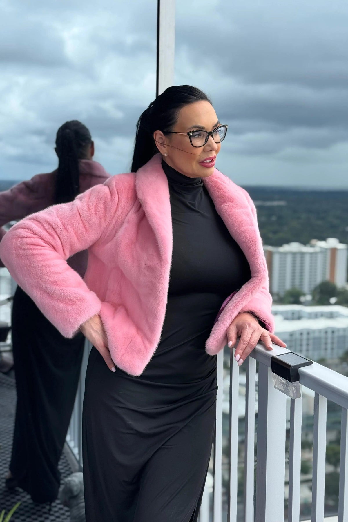 Glam Pink Mink Bolero Jacket