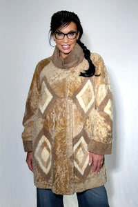 Gold Astrakhan Reversible Shearling Jacket