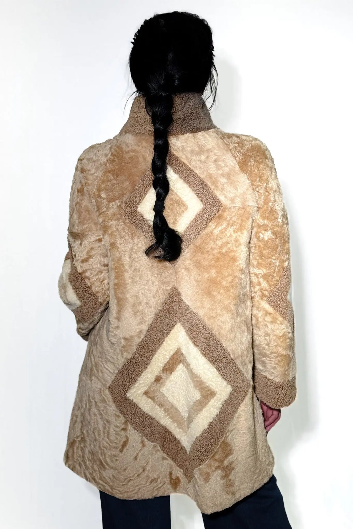 Gold Astrakhan Reversible Shearling Jacket