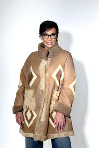 Gold Astrakhan Reversible Shearling Jacket