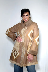Gold Astrakhan Reversible Shearling Jacket