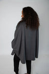 Grey Cashmere Cape with Grey Dyed Chinchilla Cape