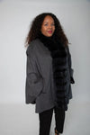 Grey Cashmere Cape with Grey Dyed Chinchilla Cape