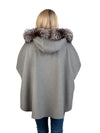 Grey Cashmere Cape with  Silver Fox