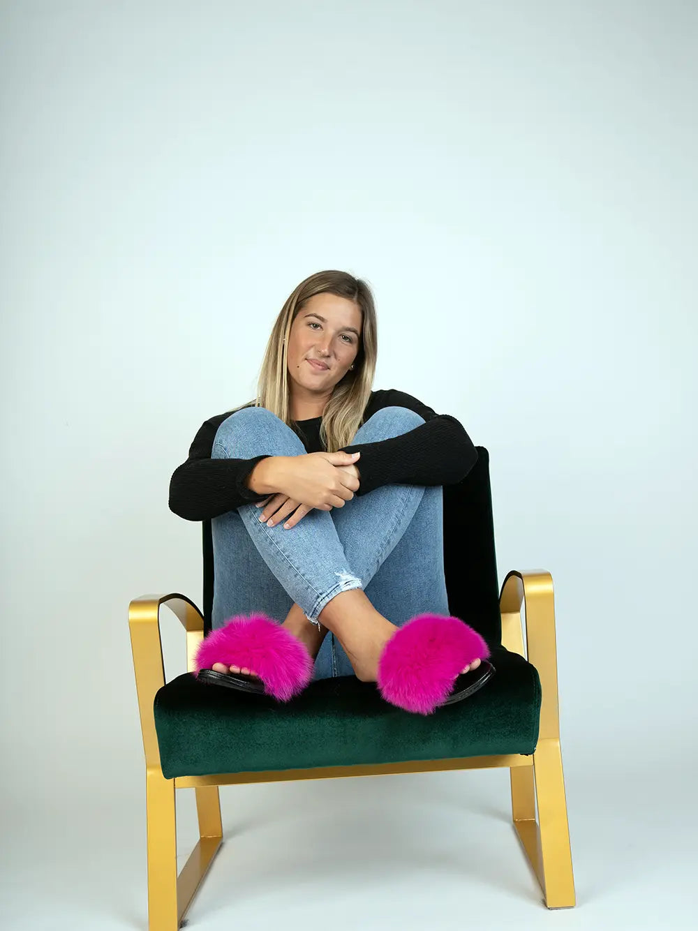 LaBelle Since 1919 Hot Pink Fox Slippers