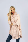 Knit Wrap with Fox Pieces & Ruffles on Sleeves