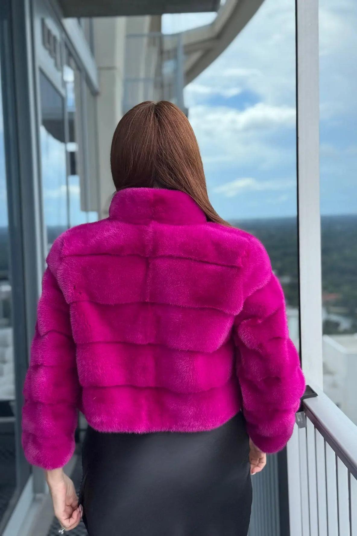 Magenta Mink Bolero Jacket