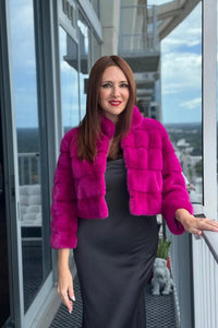 Magenta Mink Bolero Jacket
