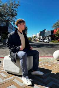 Men's Black Raincoat and Shearling Jacket