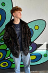 Men's Mahogany Section Mink Bomber Jacket