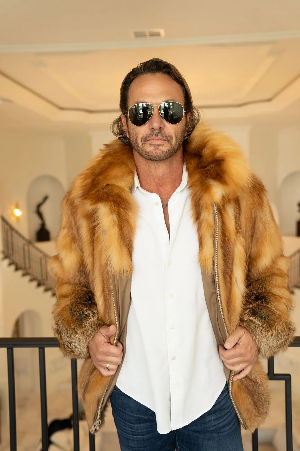 Men's Red Fox Bomber Jacket