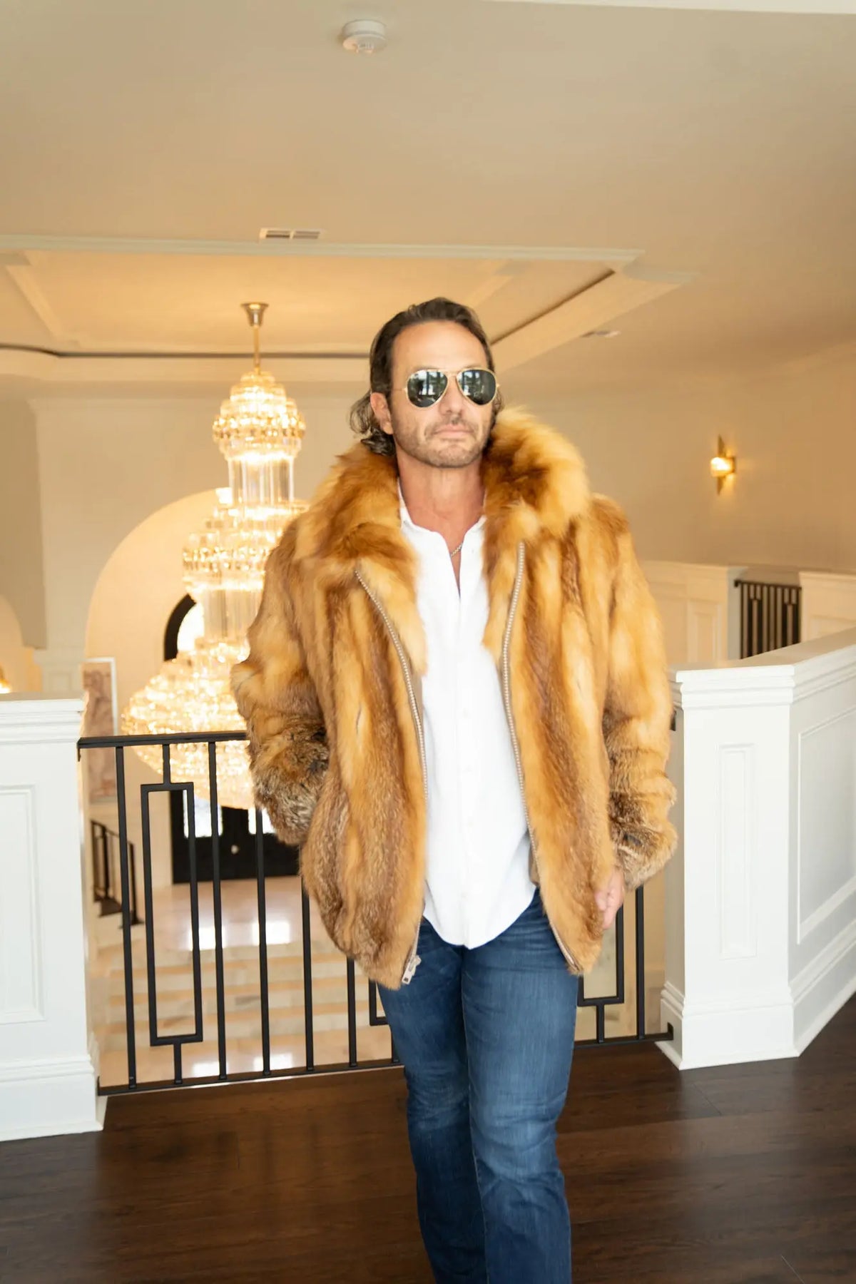 Men's Red Fox Bomber Jacket