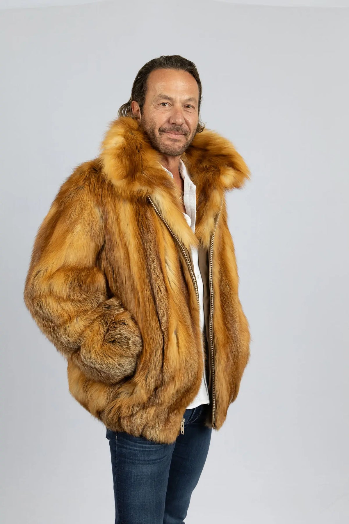 Men's Red Fox Bomber Jacket