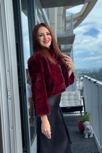Merlot Mink Bolero Jacket