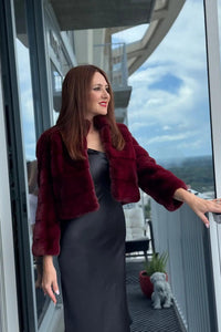 Merlot Mink Bolero Jacket