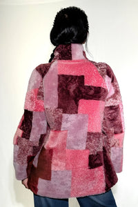 Multicolor Rosa Patchwork Shearling Jacket