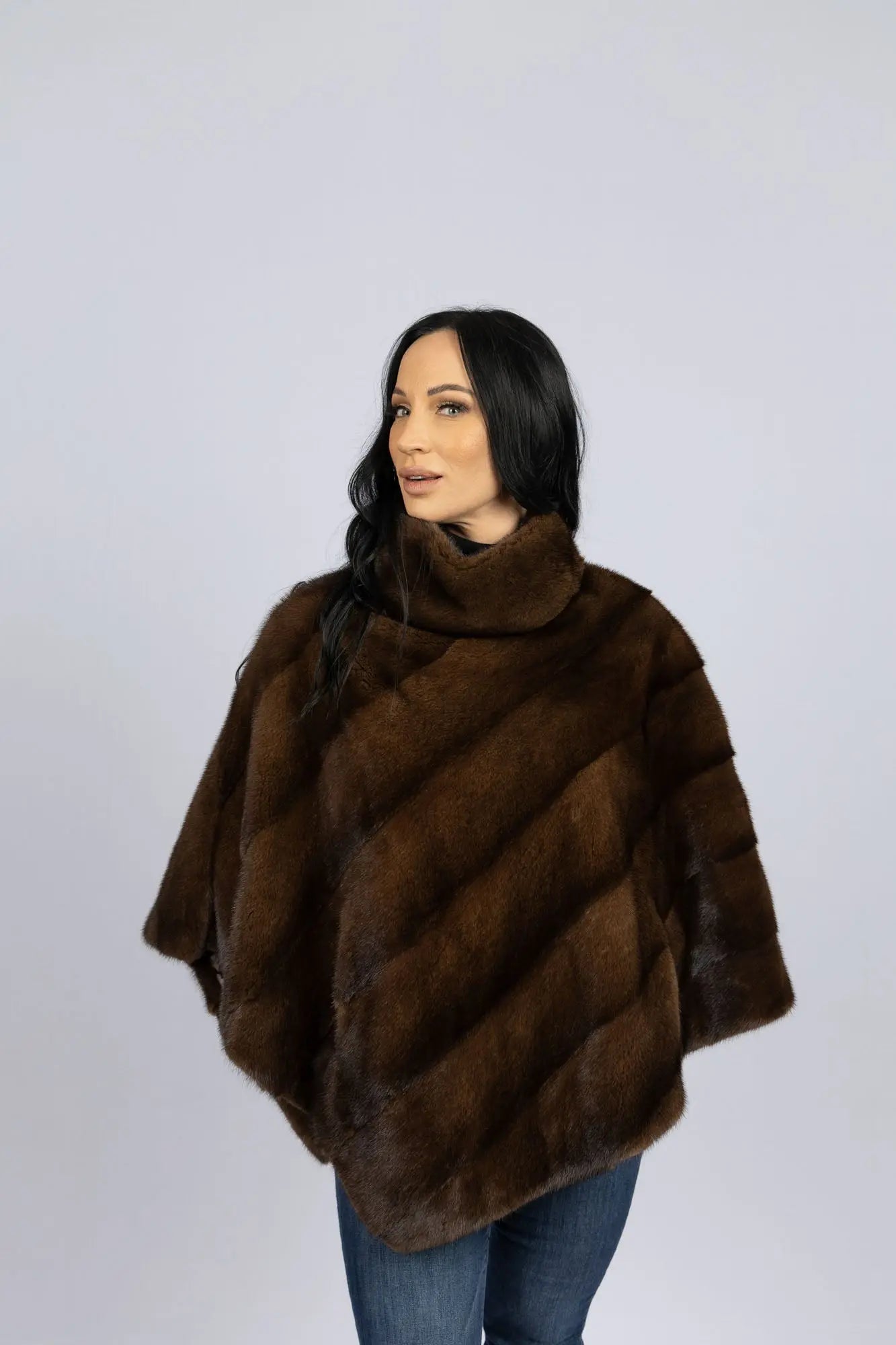 mink poncho cape