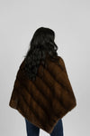 Natural Brown Cross Mink Poncho