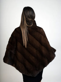 LaBelle Since 1919 Natural Scan Brown Cross Mink Stole