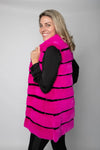 Neon Pink Horizontal Mink Vest