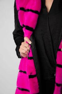 Neon Pink Horizontal Mink Vest