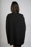 Olive Green Wool Blend Cape with Red Fox Trim