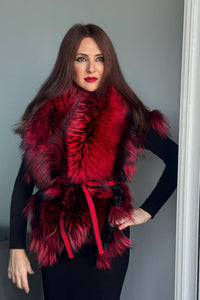 Oversized Fox Stole with Fringes