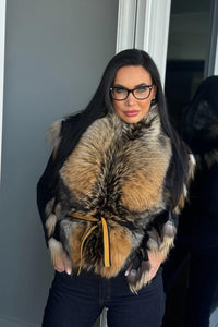 Oversized Fox Stole with Fringes