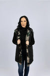 Pieced Mink Camouflage Vest Reversible to Black Taffeta