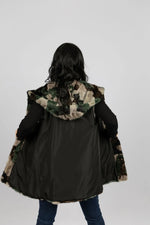 Pieced Mink Camouflage Vest Reversible to Black Taffeta